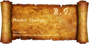 Mauks Ibolya névjegykártya